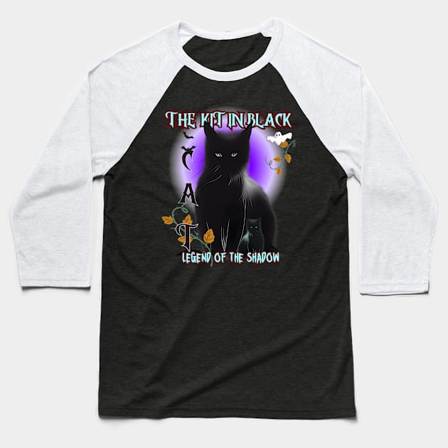 Cat the kit in black, legend of the shadow Baseball T-Shirt by Taz Maz Design